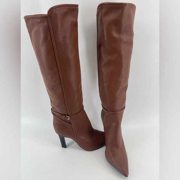 Reiss Shoes - Reiss Caitlin Leather Knee High Heeled Boots in Tan Size EU 39 NWT